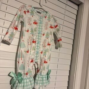 Festive Baby Romper with Ruffle Details